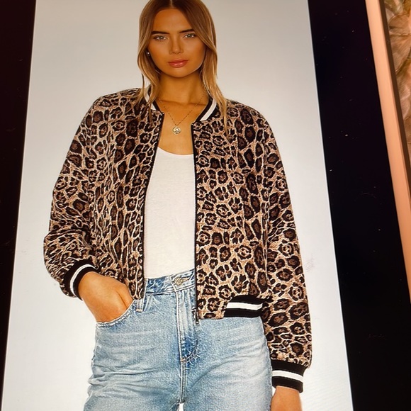 BB DAKOTA LEOPARD PRINT BOMBER JACKET - Picture 7 of 8